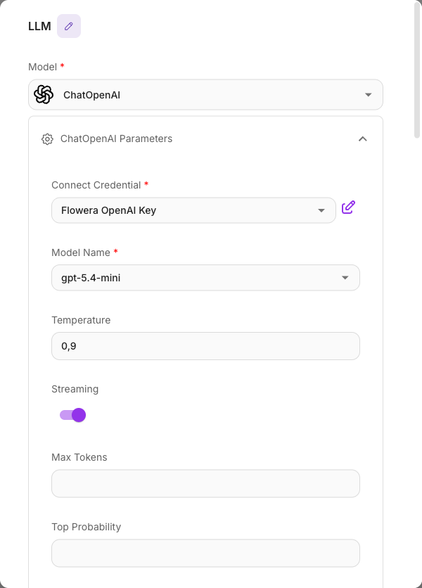 Choosing an AI model provider for a node